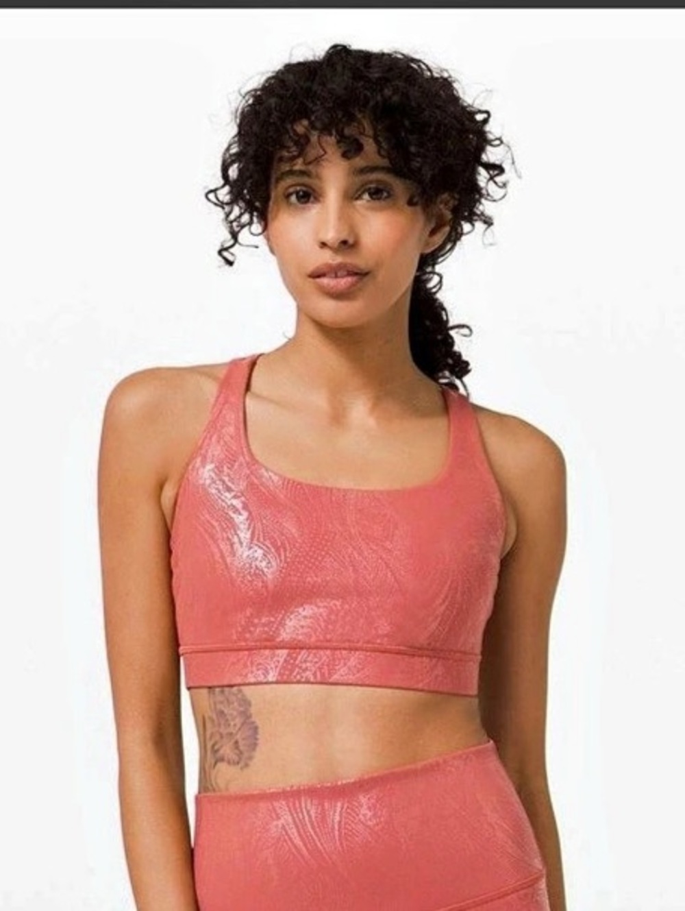lululemon Energy Bra Shine Acclimatize Soft Cranberry Pink Foil Size 6